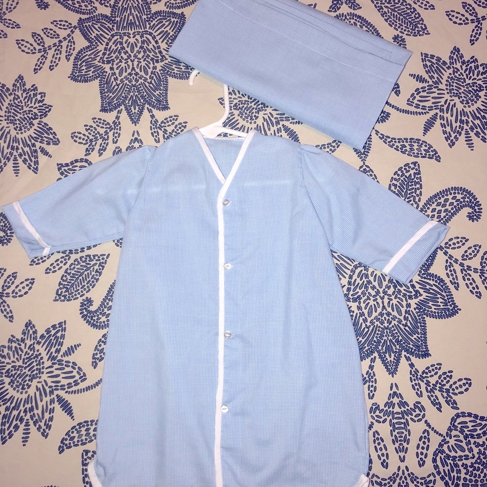 Handmade Infant nightgown with matching swaddle